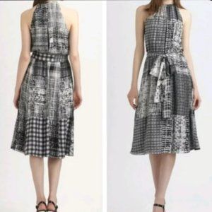 L’agence 100% silk dress black and white patterned SZ 4